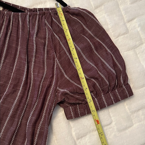 LOFT Chocolate Striped Blouse - Picture 5 of 6